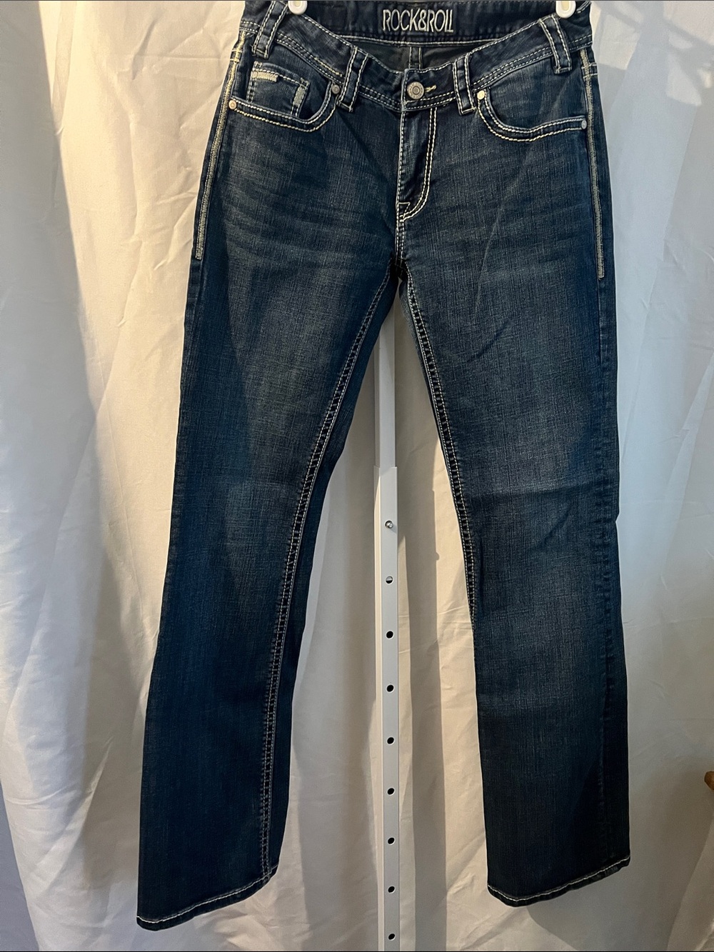 Rock & Roll Dark Wash Straight Jeans - Dark Blue